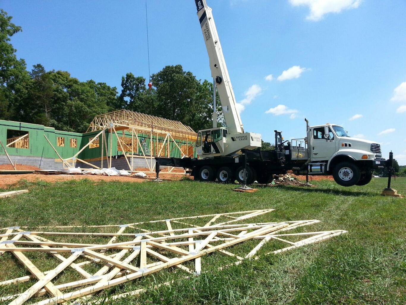 On site with trusses