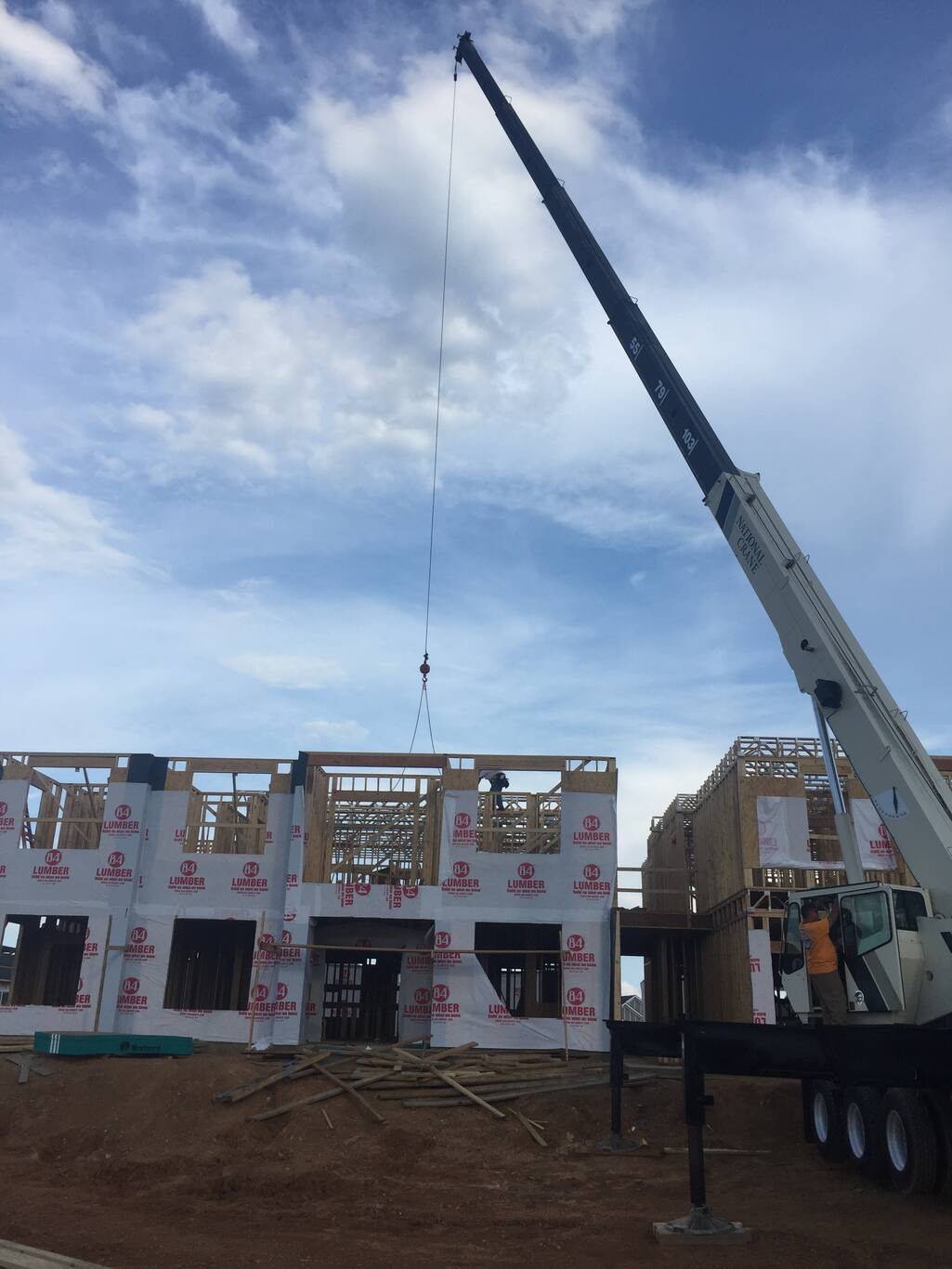 Crane-assisted framing lift